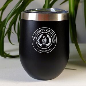 New Leed's Custom Drinkware University Of Guelph Black Insulated Wine Tumbler